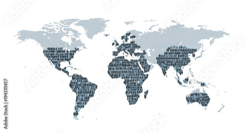 World Map Typography - A Global Representation with Textual Elements.