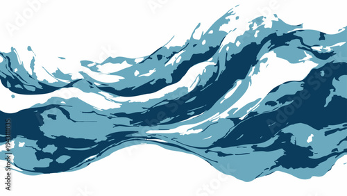 Vector dynamic portraying the fluid movement and power of water, capturing its essence in a vibrant and engaging manner.