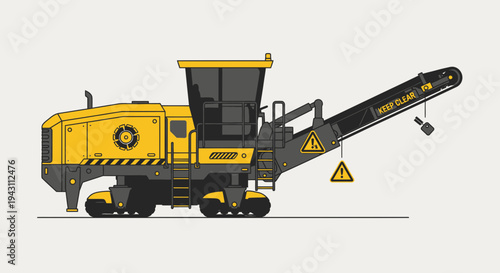 Modern Construction Equipment Illustration For Road Work Projects