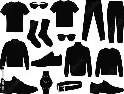 Black Silhouette Collection of Men's Clothing and Accessories t-shirt t shirts