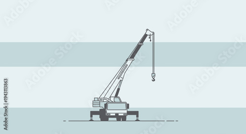 Modern Crane Machine Ready For Heavy Lifting Operations And Construction Projects