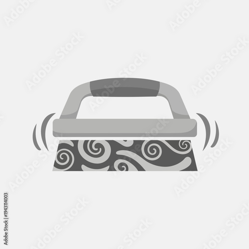 Modern Ergonomic Cleaning Tool With Decorative Swirl Pattern And Motion Lines