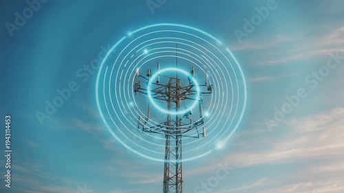 Telecommunications antenna tower. Modern telecommunications.