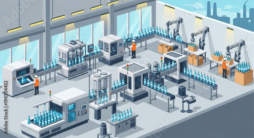 Modern Factory Production Line Machinery.