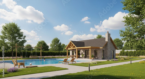 Modern House with Swimming Pool.