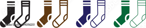 Socks icons big set. socks icon Logo art vector in outline