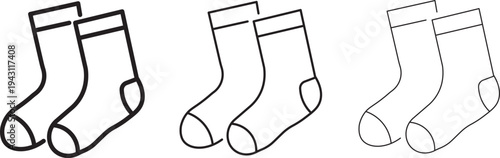 Socks icons big set. socks icon Logo art vector in outline