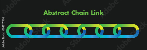 Abstract chain link graphic with neon colors