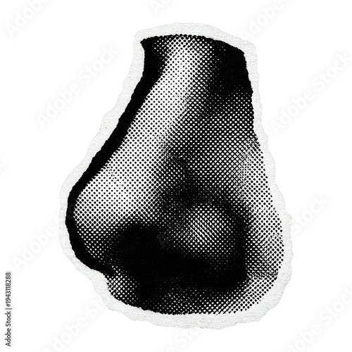 PNG Vintage halftone nose illustration