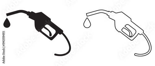 Fuel pump nozzle vector icon, gas stations, fuel and oil station, vector illustration