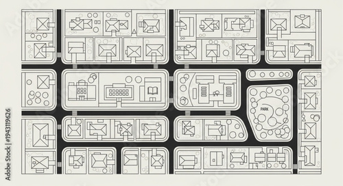Architectural Plan Depicting Urban Block Layout and Building Footprints.