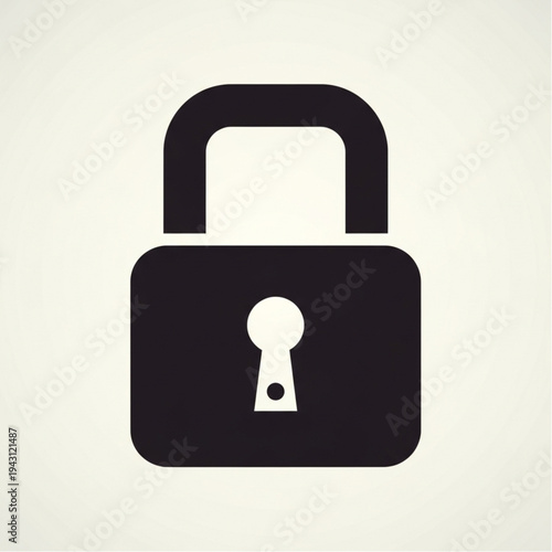 Black Padlock Icon with Keyhole.