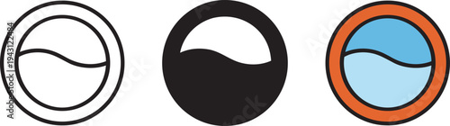 Porthole Water Wave Icon Vector Illustration Set