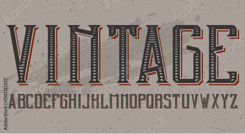 Classic Vintage Typography Alphabet Letters Display Set.