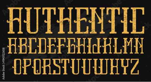 Authentic Vintage Alphabet Typeface Display Letters.