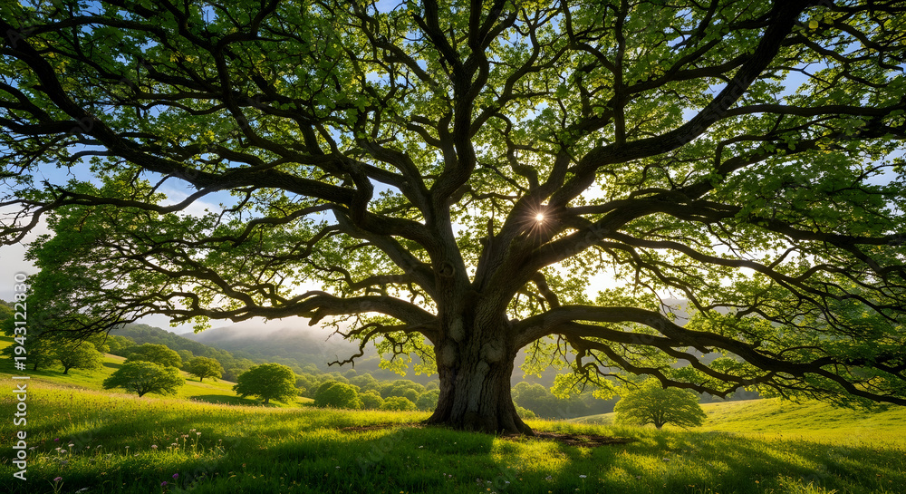 Fototapeta premium Large Tree In Nature Landscape .