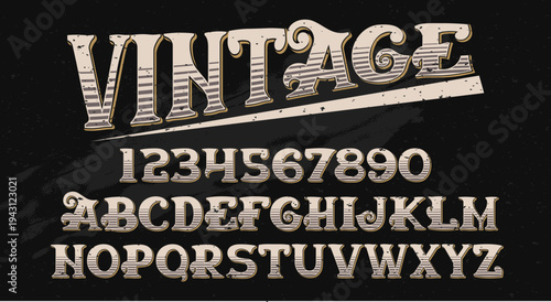 Vintage decorative alphabet set in ornate serif style.