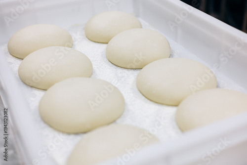 Prepared dough balls for pizza