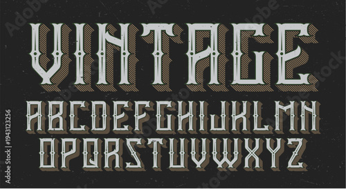 Vintage Gothic Style Alphabet Typeface Letters.