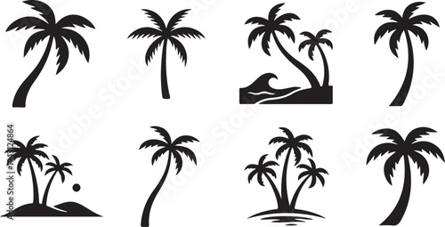 set of vector palms