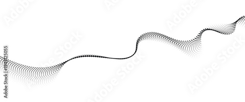 Flowing Dot Wave halftone gradient pattern on transparent background
