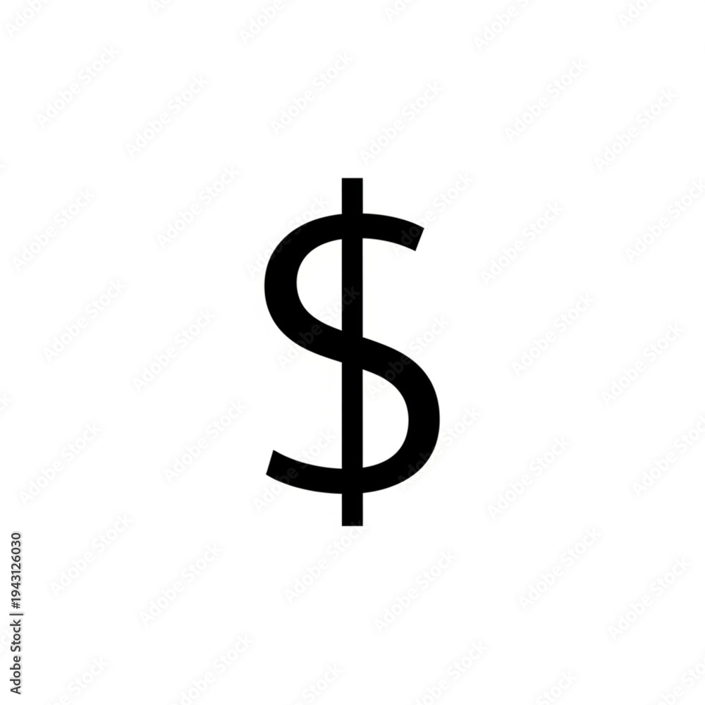 Obraz premium Dollar Sign Symbol on White Background.