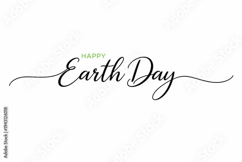 Earth day logo with cursive text