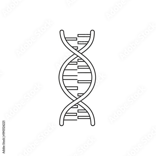 DNA Double Helix Structure Simple Illustration.