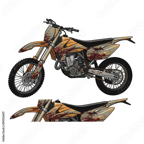 Dirt Bike Motorcycle Off Road Vehicle.