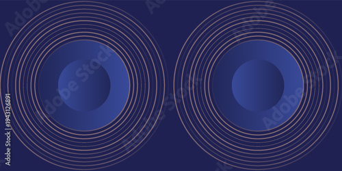 Background geometric shapes circle blue. Line orbit orange color. Galaxy and solar system pattern