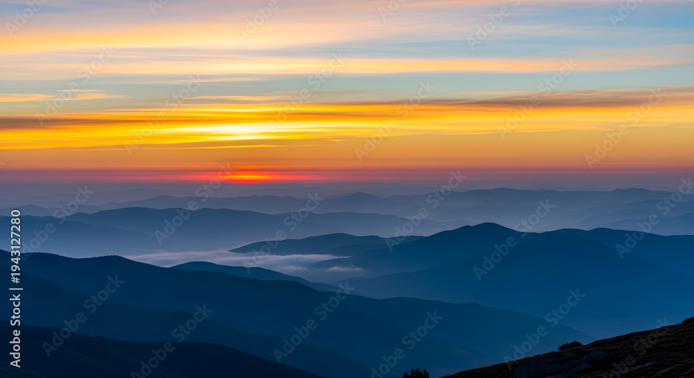 Fototapeta premium Sunrise Mountain Landscape .