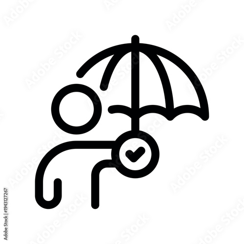Insured Person Under Umbrella Line Graphic