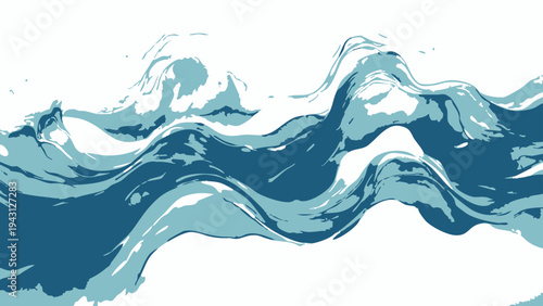 Vector abstract artwork of flowing ocean water captures the fluid and dynamic movement. a striking visual of an artistic expression.