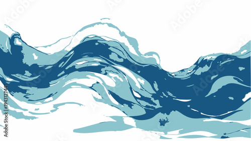Vector abstract flowing water art in shades of blue. evocative, dynamic, fluid. a visual symphony.
