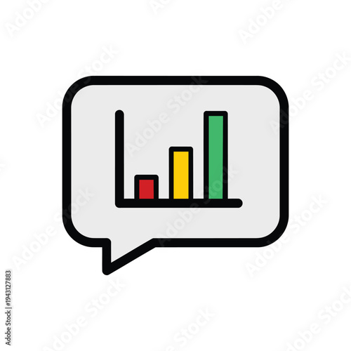 Bar Chart Inside Speech Bubble Icon.