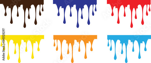 Melted chocolate dripping from the top, chocolate sauce spilling out black brown orange chocolate