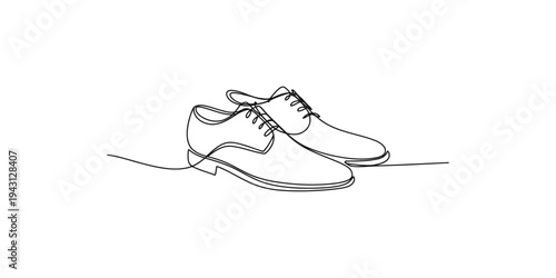 A minimalist line drawing of a pair of mens dress shoes shoe illustration fashion footwear