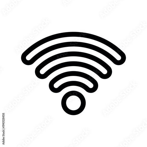 Full Wi-Fi Signal Waves Outline Vector Graphic