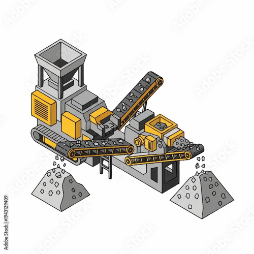 vector illustration of a excavator