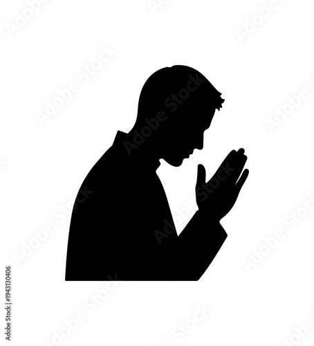 Man Praying Silhouette