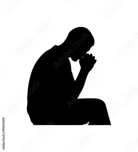 Man Praying Silhouette