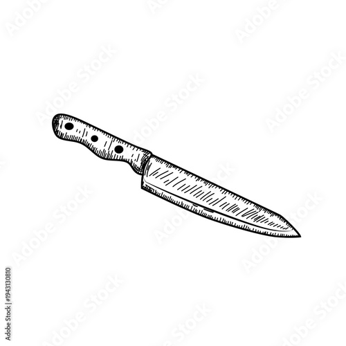 Hand Drawn Sketch of a Knife