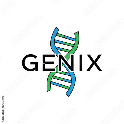 Genix DNA Helix Logo Brand Identity.
