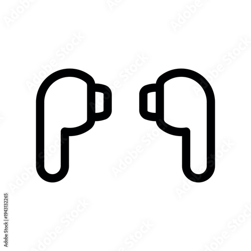 Pair of Minimalist Wireless Earbuds Icon