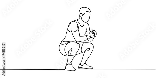 Fisherman Holding Caught Fish Continuous One Line Vector Illustration