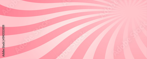 Candy color sunburst background. Abstract pink cream sunbeams design wallpaper. Colorful spinning lines for template, banner, poster, flyer. Sweet rotating cartoon swirl or whirlpool. Vector backdrop