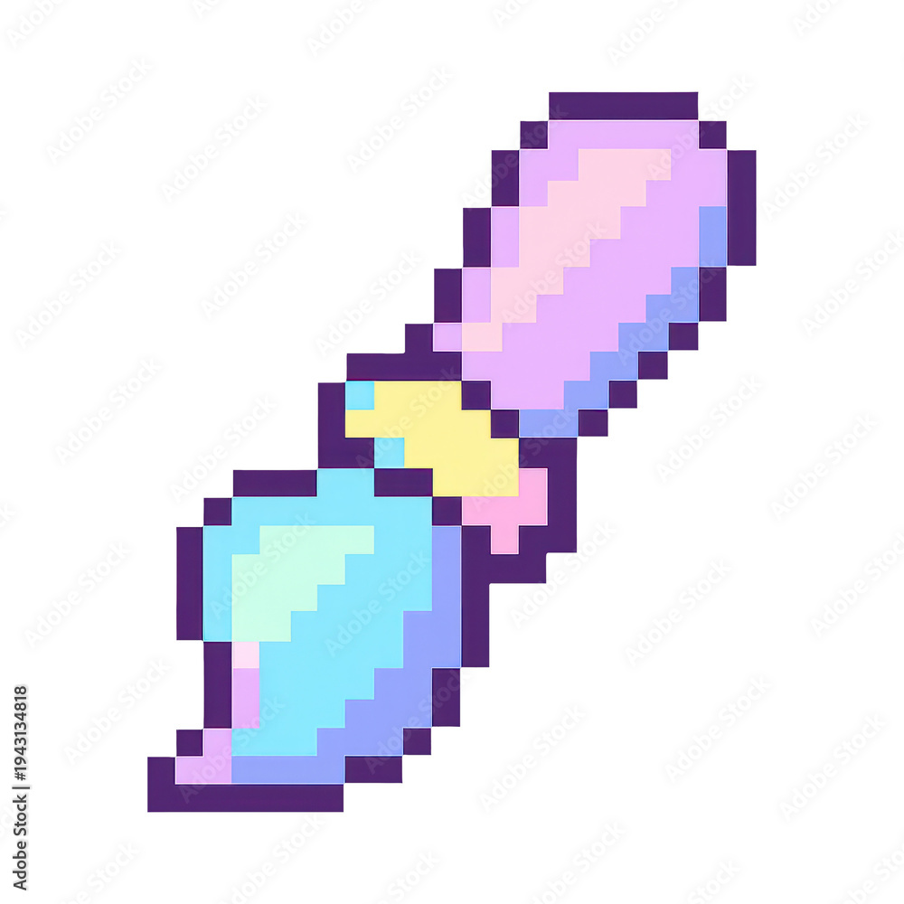 Fototapeta premium PNG Colorful pixel art ribbon