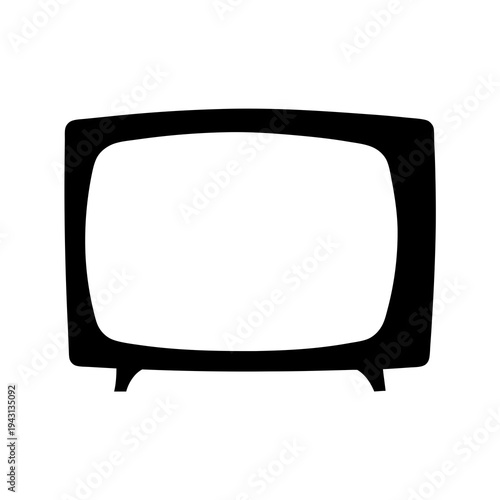 Retro television silhouette depicting vintage technology and broadcast era entertainment style