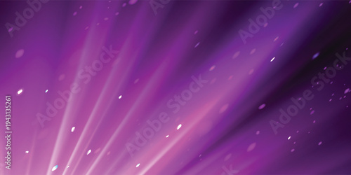 Purple spotlight. Bright lighting with spotlights of the stage with purple dust on dark background