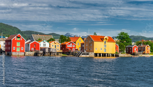 Historical Old houses in Sjøgata in Mosjøen, Northern Norway